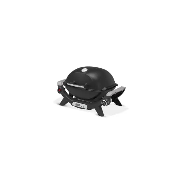 Weber Q 1100N barbacoa de gas, superficie de cocción de 42 x 31 cm, barbacoa portátil, 1 quemador, tapa y carcasa de aluminio fundido - Negro (1501925)