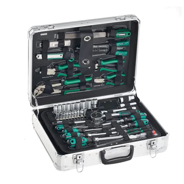 Mannesmann M29075, Maletín de herramientas de aluminio, Equipado, Juego de 108 Piezas