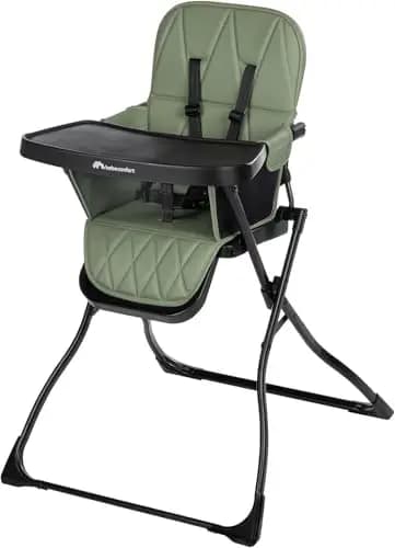 Bebeconfort Lily, trona, 6 meses-3 años, 9-15 kg, plegado ultracompacto, ligera (4 kg), fácil limpieza, acolchado suave, plegado fácil con una sola mano, Mineral Green
