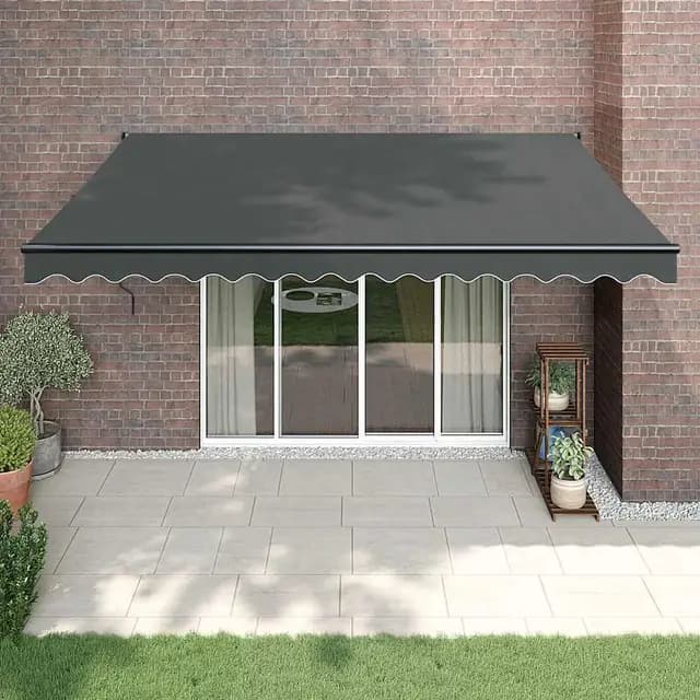 Brokky Toldo Motorizado 4X 3 m Toldo Articulado Eléctrico con Mando a Distancia para Terraza, Jardín-Antracita-4 x 3 m-Marco Antracita