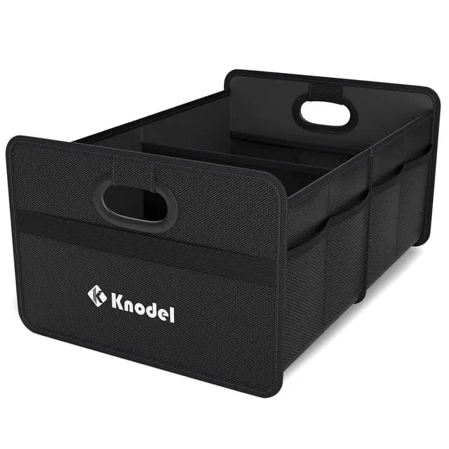 K KNODEL Organizador de maletero, almacenamiento plegable del maletero del automóvil, consolas y organizadores automotrices (Mini, Negro)