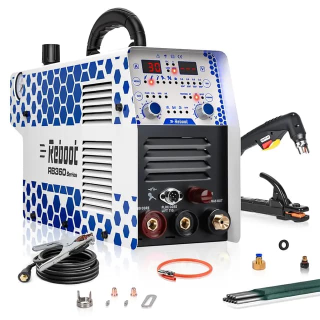 Soldador/Cortador Plasma 7en1 30A Non-HF – Uso Inmediato Corte 16mm + MMA 130A con pinzas – Compatible MIG/TIG/Aluminio/Puntos (accesorios opcionales) – 120/240V para taller, coche, bricolaje