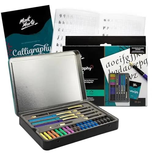 MONT MARTE Bolígrafo Caligrafía Set – 31 piezas – Perfecto para principiantes – Incluye: 4 bolígrafos de caligrafía, 5 plumas de caligrafía y mucho más