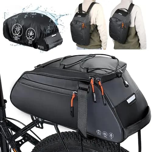 WOTOW 3 en 1 Bolsas para alforjas de Bicicleta, Bolsa portaequipajes Trasero de Gran Capacidad de 10L, Portaequipajes para Asientos Traseros de Bicicleta Resistentes al Agua Reflectante Ajustable