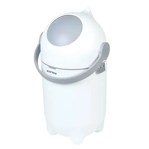Nattou Cubo de pañales Dropy, antiolor, fácil de abrir con una mano, 49,5 x 28 cm, polipropileno/ABS, blanco