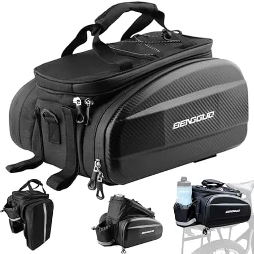 Alforja de bicicleta para portaequipajes, 30 L, escalable, impermeable y reflectante, con correa para el hombro y varios compartimentos, bolsa multifuncional para el asiento trasero para ciclismo