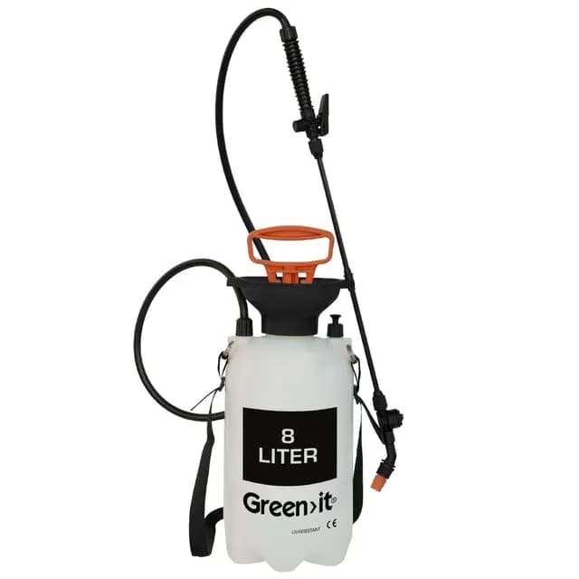 Home IT® - Pulverizador a presión para jardín (8 L, Resistente a los Rayos UV, con Bomba, Correa de Transporte y válvula de sobrepresión, jeringa herbicida, Boquilla Ajustable, Manguera de 130 cm)