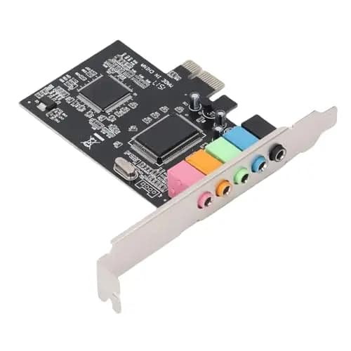 VBESTLIFE Tarjeta de Sonido PCIe, Tarjeta de Audio Interna 5.1 con Soporte de Perfil bajo, Sonido Envolvente Estéreo 3D para PC de Escritorio