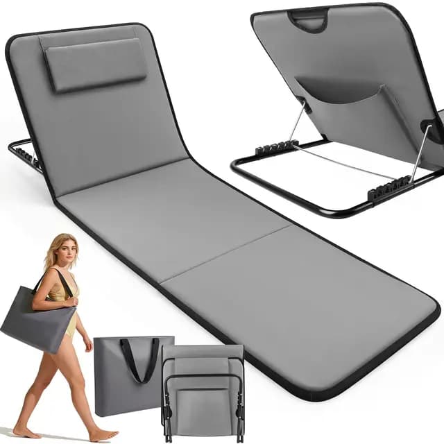 Cheffery 6201 Tumbona Plegable Reclinable Gris