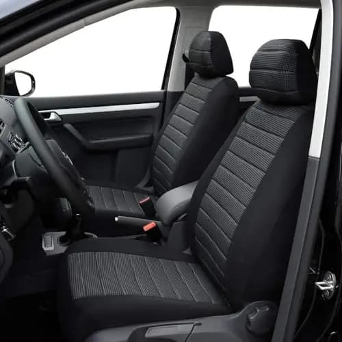 TOYOUN Fundas Asientos Coche Universal Delantero Funda de Asiento para Coche Airbag Compatibles Juego de Protector Asiento Delantero Coche de 2 plazas Fundas para Asiento de Accesorios Automóvil, Gris