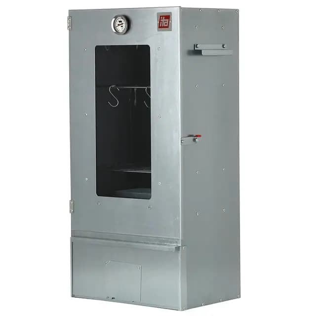 ITA Horno ahumar 7000, 81 x 28 x 40 cm, acero inoxidable, ventana, profesional, termómetro, accesorios, resistente corrosión, duradero, carne, pescado, queso, salchichas