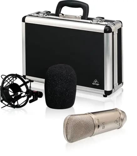 Behringer B-1 Micrófono de Condensador de Estudio de Diafragma Grande con Pulverizador de Oro