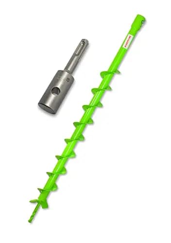 Juego de barrena de tierra WERHE Ø60mm, 80cm de largo con adaptador SDS Plus – Utilizable con un taladro SDS Plus normal, ideal para vallados y jardín