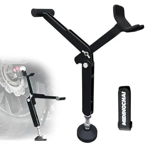 Elevador Moto, Caballete Moto Portátil para Rueda Trasera, Caballete Moto Trasero con Asa, Altura y Ángulo Ajustables, para la Mayoría de Motocicleta, Bicicleta, ATV