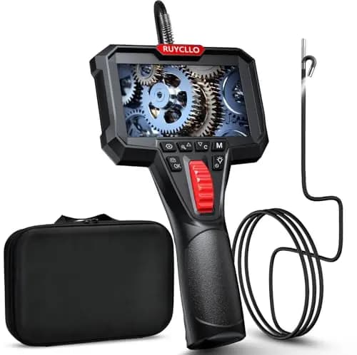 Endoscopio Industrial con Pantalla 4,3" y Cámara 1080P – Cámara Endoscópica con Luz LED, Sonda Ø6,2 mm Articulada 210°, IP67, Tarjeta SD 32 GB Incluida – Coches y Mantenimiento Técnico