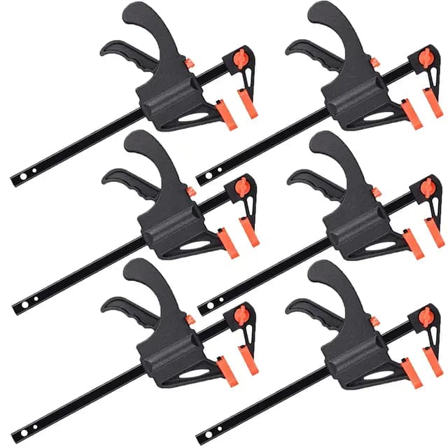 6 piezas Sargentos de Barra, Abrazadera de Rápido Abrazaderas de Barra Herramientas para Carpintería Madera Tensar 105 mm Estirar 182 mm