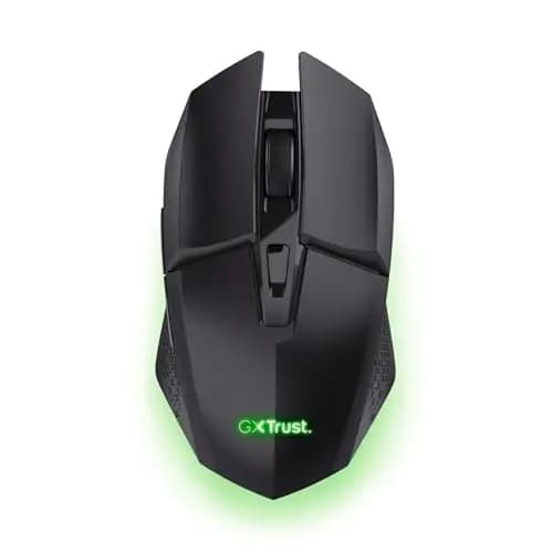 GXTrust 1108 Vylax Ratón Inalámbrico Gaming Recargable, Batería de 80h, 800-4800 dpi, Iluminación LED Multicolor, Receptor USB Almacenable, 6 Botones, Ratón Gaming para Portátil PC, Negro