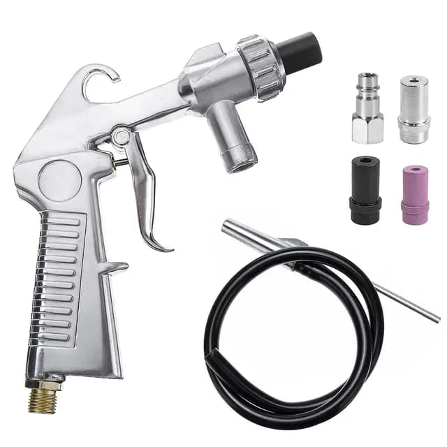 Chorro de Arena Pistola Chorro de Arena, Boquillas de Cerámica Hierro de 6 mm, Pistola de Arena para Compresor, Aleación de Aluminio, Chorreadora de Arena, para Pulir Superficies