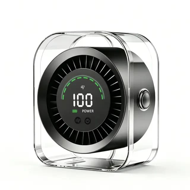 DDKJ Ventilador de Mesa Silencioso,USB Rechargeable,Dirección del Viento de 360°,100 Ajustes Continuos,Hasta 15 Horas,2 en 1 Ventilador Sobremesa/Pared para Dormitorio/Hogar/Oficina-Negro