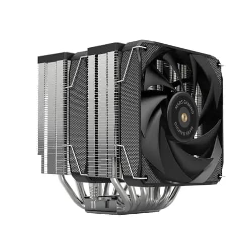Mars Gaming MCPU-XU9, Disipador CPU Doble Torre, TDP 400W, 2x Ventiladores de Aspas Híbridas y Rodamiento FDB de Cobre Hiperbalanceado, 9 Heatpipes Tecnología BPH ULTRA, Multisocket Universal, Negro