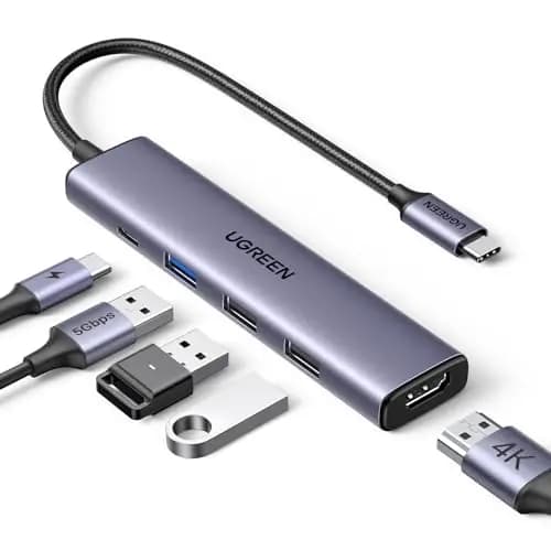 UGREEN Revodok 105 Hub USB C HDMI 4K Adaptador Tipo C 5 en 1 con 100W PD Carga Compatible con MacBook Pro Air M3 M2 M1 iPad iPhone 17 Pro MAX Air Galaxy S26 Ultra Surface