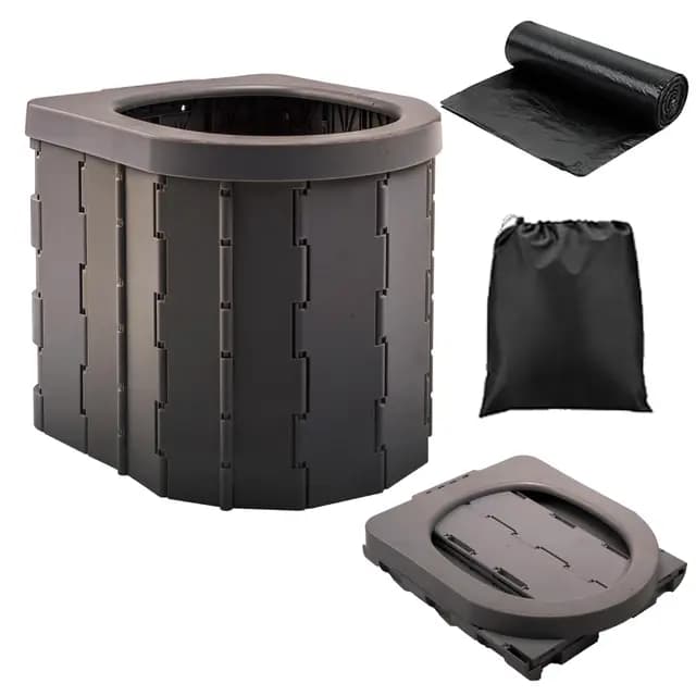 KINSPORY Inodoro Portátil, Camping WC, WC Portatil Inodoro para Camping (Negro sin tapa)