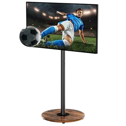 UNHO Soporte TV con Ruedas para 40-75 Pulgadas - Soporte TV Suelo Pie para Pantalla LED/LCD, Soportes TV con Ruedas, con 6 Ajustes de Altura, hasta 50kg, Máx VESA 600x400 mm - Negro