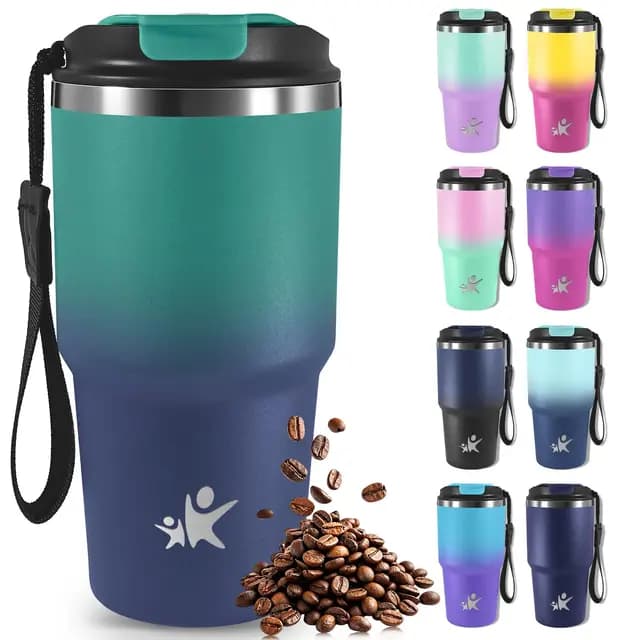 Termo Café 20oz, Vaso Térmico, Travel Mug, Cuerda Removible, Termo Para Cafe, Antifugas, Vaso Termico Cafe de Acero Inoxidable Para Agua Caliente y Té De y Fría