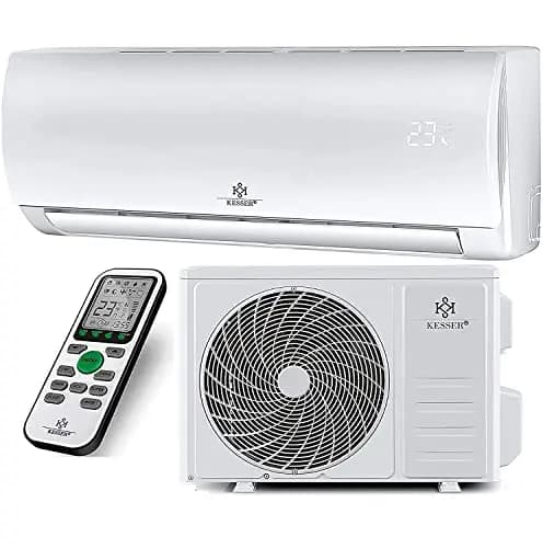 KESSER® Aire acondicionado SET Split con función wifi/App, refrigerante R32, pantalla LCD, mando a distancia y función de temporizador, Split 12000 BTU/h / 3400 Watt