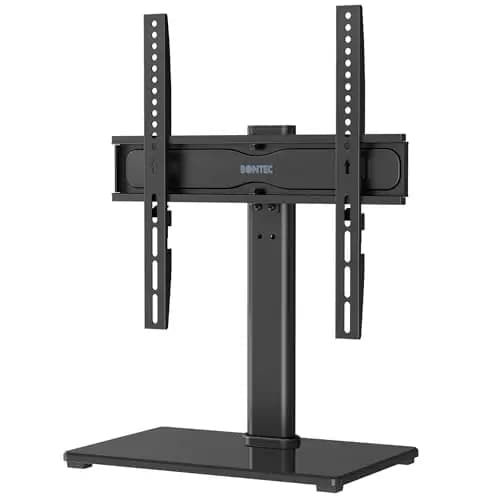 BONTEC Soporte TV Pie Giratorio Universal para 24-60 Pulgadas, Soporte de Pie para TV de Sobremesa con Altura Ajustable, Carga 45 kg, Máx. VESA 400x400 mm, Gestion de Cables, sin Taladro