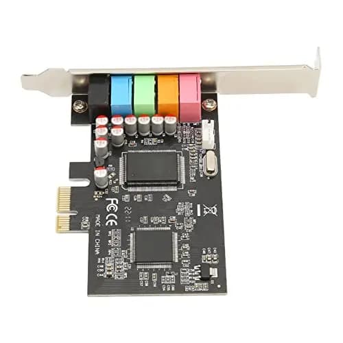 PCIE 5. Tarjeta de Sonido: Reproducción y Grabación de Sonido Envolvente de 6 Canales, Tarjeta de Sonido Interna de 24 bits 48 KHz para PC, Accesorios de Computadora de, Puerto