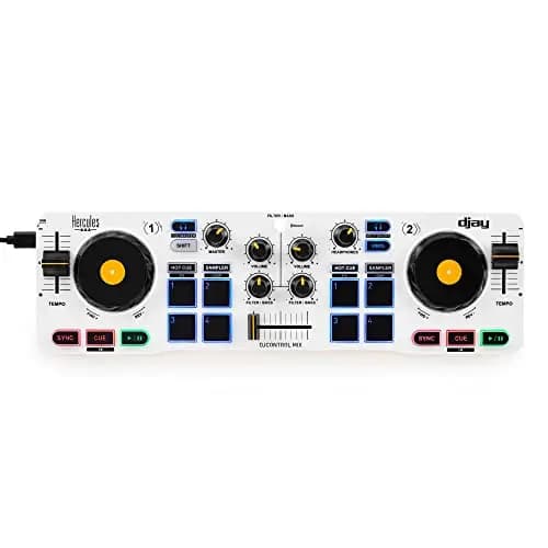 Hercules DJControl Mix - Controladora DJ Bluetooth de 2 pistas para móviles