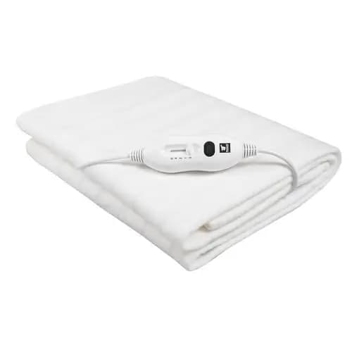Calientacamas eléctrico en color blanco, dimensiones: 150 * 80 cm, lavable. 2 ajustes de temperatura. Potencia: 60W. THULOS TH-EB300.