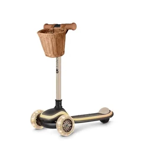 Kinderkraft RAKET - Patinete Infantil a Partir de 1 año hasta 50 kg, Scooter, Ruedas LED, Manillar Regulable en Altura, diseño Moderno, Color Beige