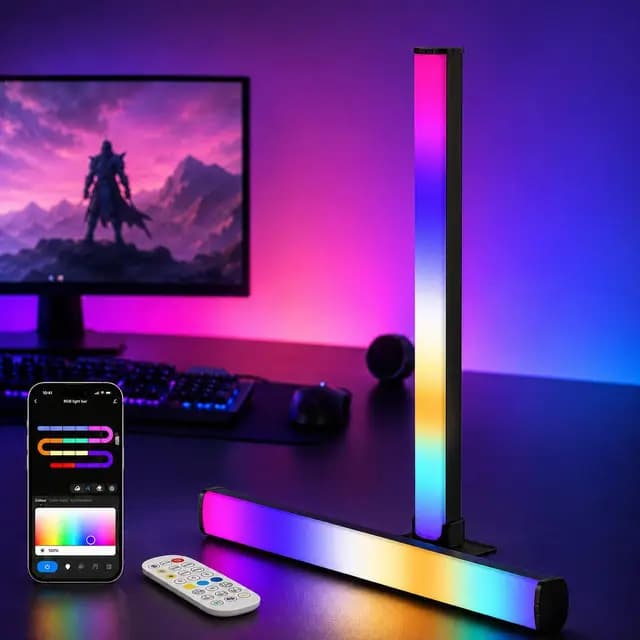 Barra de Luz LED RGB TV y Gaming 40cm – Sincronización Musical y Control por App para Iluminación y Decoración