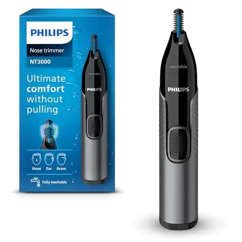 Philips Serie 3000 Recortador de vello nasal, recortador para el vello de la nariz, las orejas y las cejas con tecnología PrecisionTrim (modelo NT3650/16)