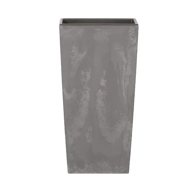 Maceta alta 11,4 l prosperplast urbi square effect de plástico con depósito en color gris claro, 37,5 (alto) x 19,5 (ancho) x 19,5 (profundo) cms