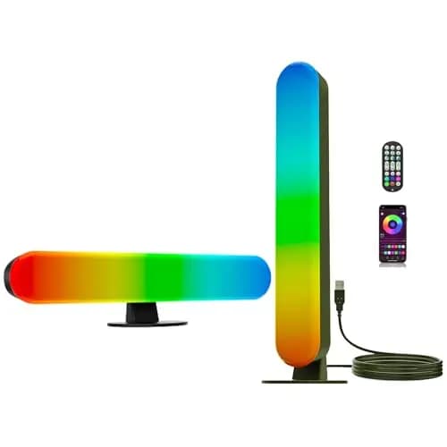 ThreeH Barras de luz LED inteligentes Lámparas de ambiente LED dobles con configuración de temporizador para sala de PC Gaming TV retroiluminación