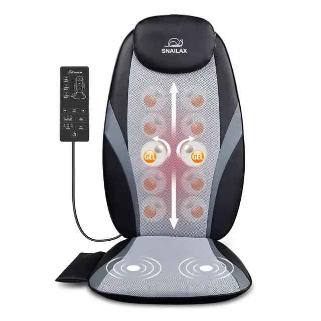 Snailax Masajeador Shiatsu con Calefacción - Nudo de Masaje de Gel, cojín de Masaje amasador Profundo para el hogar Silla de Oficina…