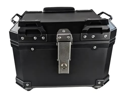 Mlink Baúl de Moto Universal 36L con Respaldo Lumbar ABS Negro Cuadrado Cerradura con Llave Carga Máx 15kg
