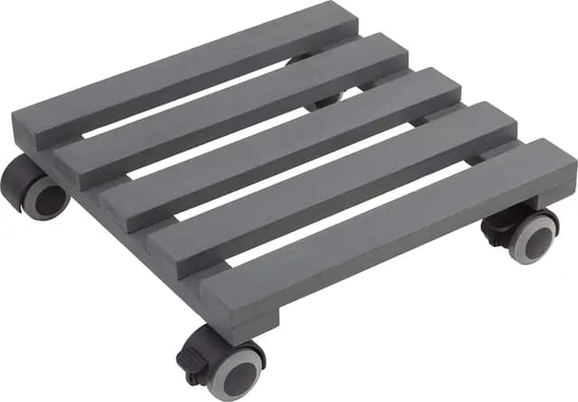 Metafranc 825260 - Rodillo para Plantas (300 x 300 mm, Capacidad de Carga de 60 kg, Placa de Pino, Ruedas de TPE con 2 Cierres, Ruedas de plástico TPE con 2 Cierres), Color Gris
