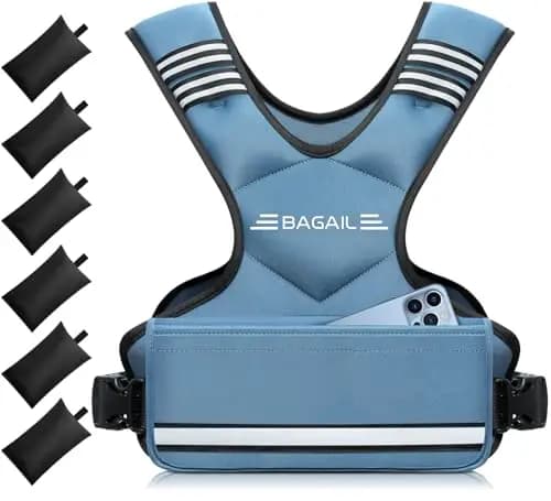 Chaleco de musculación Bagail con placas de hierro extraíbles, pecho ajustable, resistente y duradero para hombres y mujeres, yoga y aeróbic.