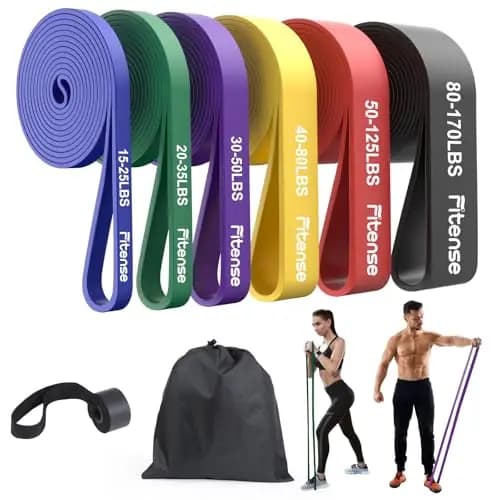 Fitense Bandas de Resistencia Set de 6 - Bandas Elasticas Musculacion de Resistencia, Bandas Elasticas Fitness para Hombre Mujer Entrenamiento/Yoga/Stiramiento/Pull Up Assitant