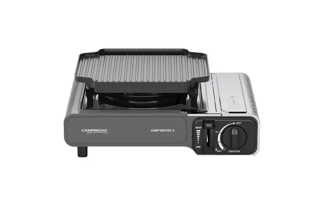 Campingaz Camp Bistro 3 Fornelli Piastra Combo | Fornello da campeggio a 1 bruciatore | 2200 Watt | Cucina da esterno compatta e portatile | Include custodia per un facile trasporto | Nero