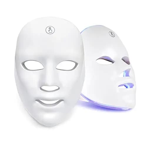 Máscara Facial Led, Máscara De Terapia De Fotón, Máscara Inalámbrica De 7 Colores Led, Máscara Facial De Rejuvenecimiento De La Pie (A)