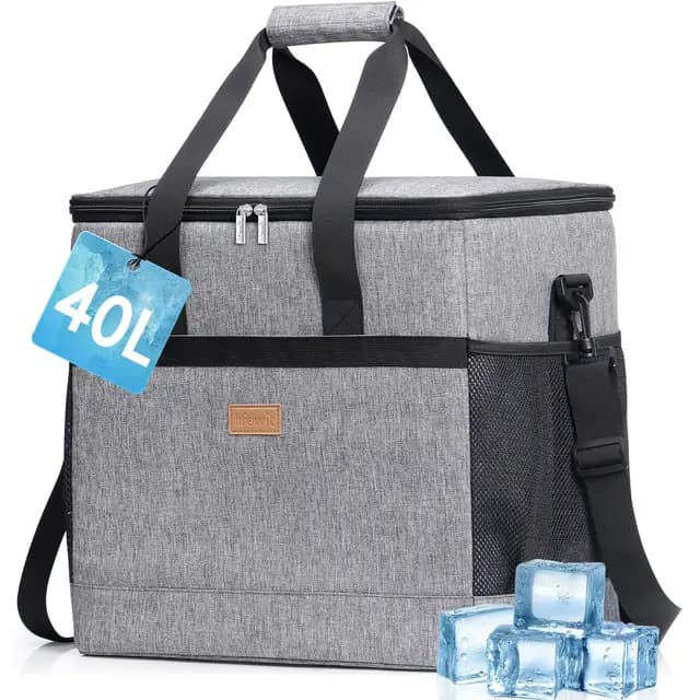 Lifewit Nevera Portatil 40L, Bolso Neveras Isotermica para Hombre, Grande Bolsas Termica porta Alimentos, Cooler Bag Tela Plegable para Playa, Camping, Viaje, Trabajo, Picnic, Gris