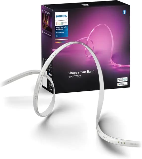 Philips Hue Solo 3M - Tira de luces LED Inteligente (1 x 3 m), tira de luces de colores ideal para iluminación interior, control con Hue App, compatible con Alexa, Google Assistant y Apple HomeKit