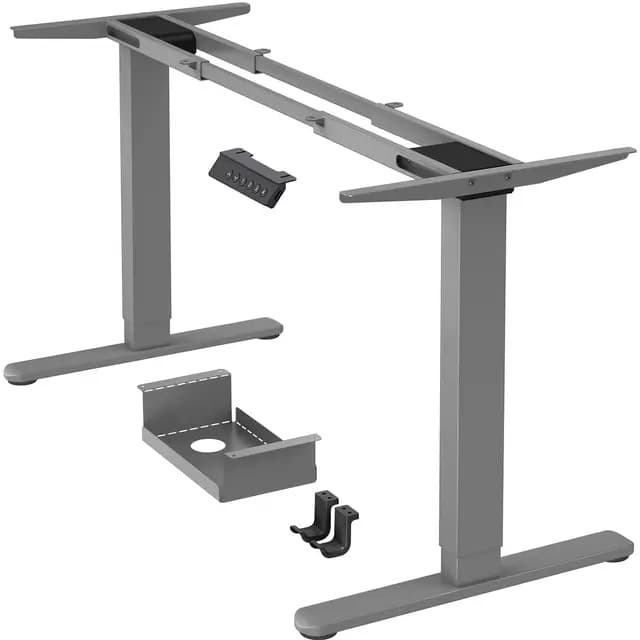 ErGear Escritorio Elevable, Marco con Patas Eléctricas de Ajuste de Altura Dual Motor, Mesa Escritorio Elevable con 4 Controles de Memoria para Oficina en Casa, Soporta hasta 120 kg (Gris)
