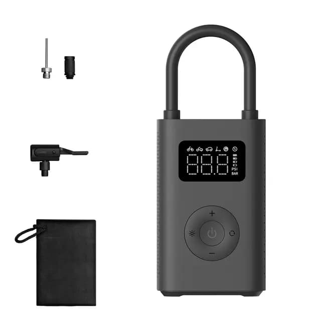 Xiaomi Portable Electric Air Compressor 2 - Compresor de aire portátil (0.2 10.3 bar/3-150 psi, 6 modos, batería de 2000mAh, 14.4Wh, carga USB-C, pantalla LED), negro (Versión ES)