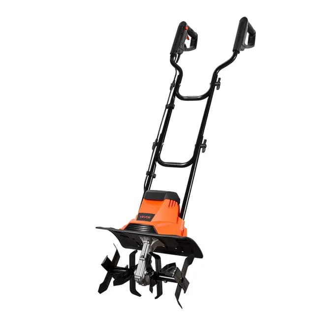 VEVOR Motoazada Eléctrica 1200 W, 36 cm de Ancho de Trabajo, Profundidad de 22 cm, Mango Plegable, Cuchillas Escarificadoras, Interruptor de Seguridad, Motocultor Cultivadora para Jardín Huerto Césped